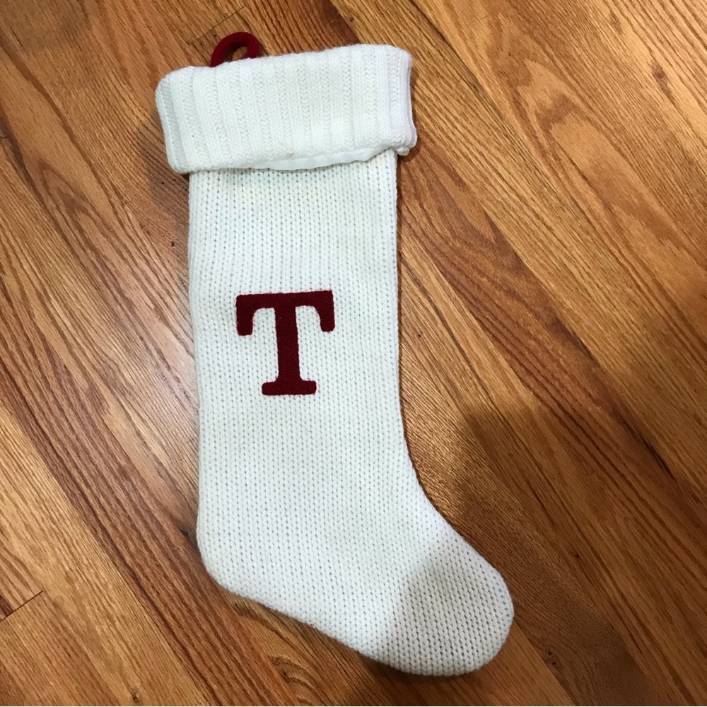 🎄Crocheted “T” Christmas Stocking